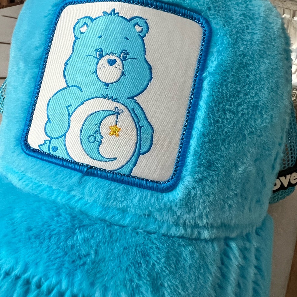 Care Bears Overloard Blue Fuzzy Trucker Hat
